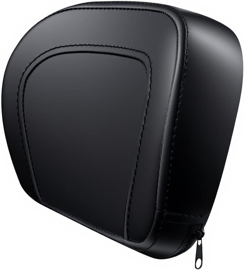 Passenger Backrest Pad Sissy Bar Cushion Compatible with Harley Touring Electra Glide Road Glide Road King Street Glide 2009-2023 - Fits Standard Height & Tall Detachable Uprights - Black PU Leather​