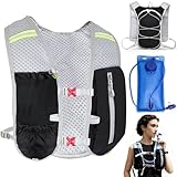 Ogetok Laufweste Trinkrucksack-Pack für Damen Herren, Leichter Lauf-Trinkweste-Tagesrucksack mit 2-Liter-Wasserblasenbeutel zum Wandern Joggen Radrennen Marathon, Schwarz