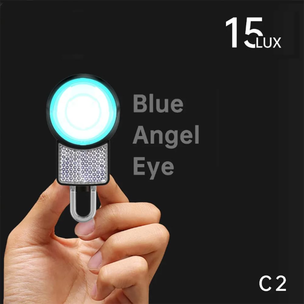 Phare de vélo étanche 15 lux, Lampe LED pour Guidon, feu de sécurité Avant et arrière.