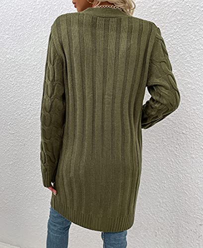 Avondii Cardigan lungo da donna a maniche lunghe