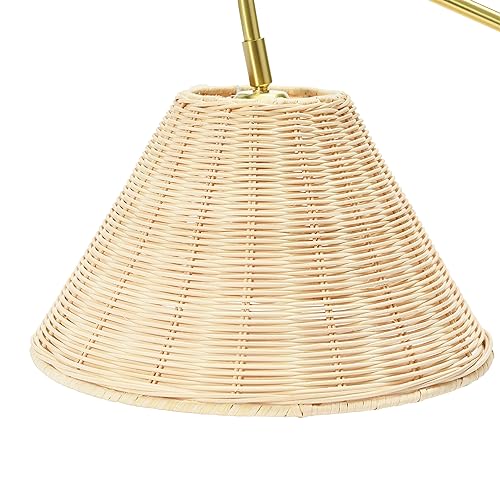 Image of Creative Co-Op Rattan and Metal Wall Sconce, Brushed Brass