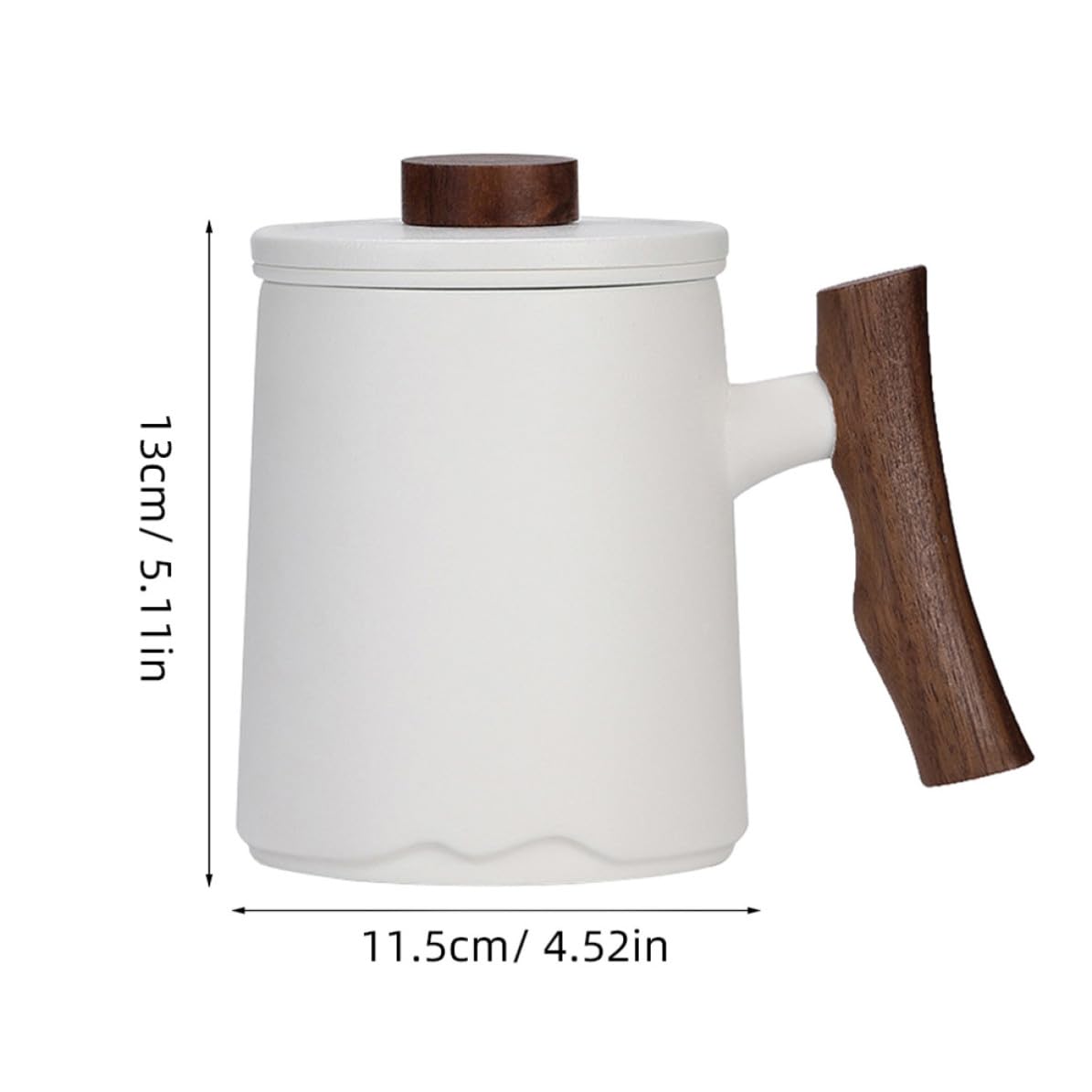 Operitacx Mug Céramique avec Infuseur et Poignée Bois Tasse à Thé Filtrante Élégante pour Maison Bureau et Restaurant Réutilisable et Résistante