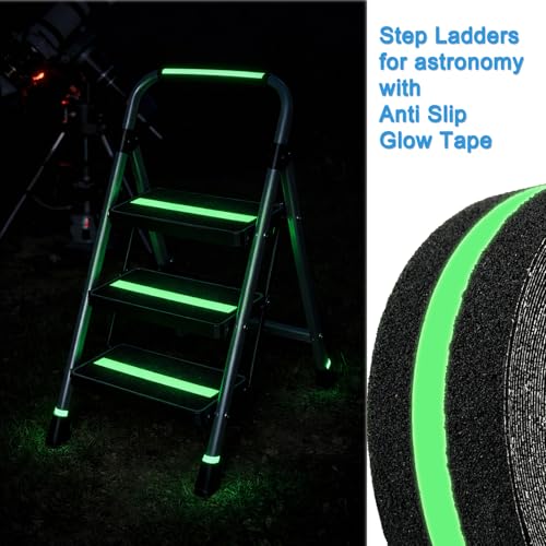 Image of Anti-Slip Tape with Glow in Dark, 4Inch x 16.4Ft Non Skid Tape for Stairs | Anti-Slip Traction Tape for Stairs, Floors, Decks, Indoors & Outdoors, Waterproof PVC Safety Grip Tape with Glow