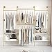 DABILONGC Industrial Pipe Clothes Rack,Wall Mounted Closet Wardrobe Rack, Corner L Shaped Walk-in Closet System, 2 Installation Methods (Gold, 80