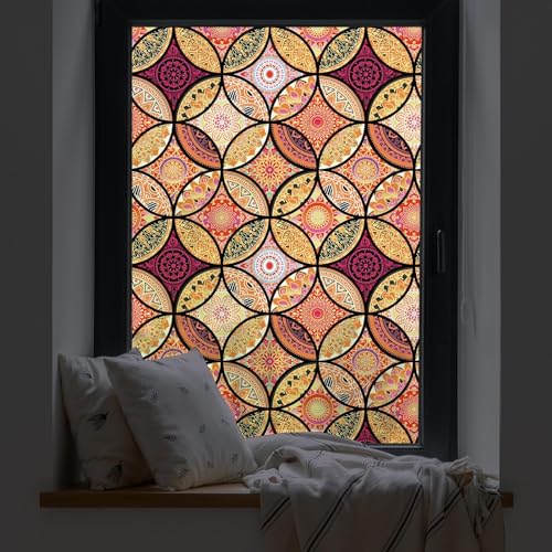dktie Film décoratif pour fenêtre, peinture sur verre, film statique adhésif pour verre dépoli,...