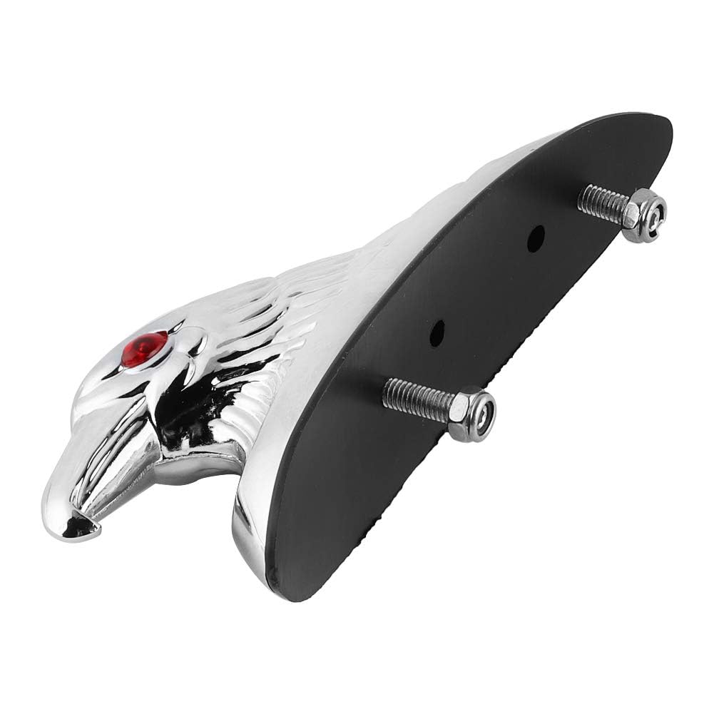 Ornement de tête d'aigle de moto, ornement de décor de garde-boue de garde-boue avant avec boulons de 6mm accessoires de style de décoration de moto universels pour moto