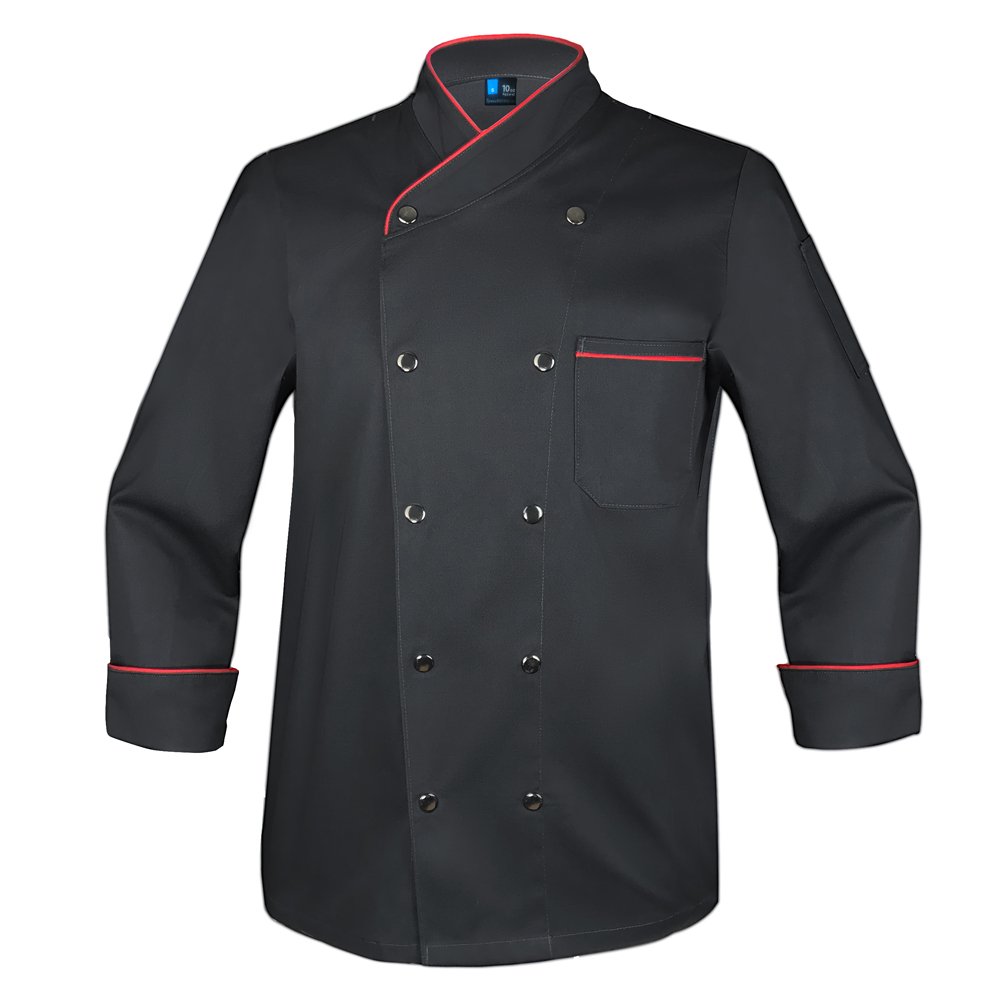 Twill Snap Front Chef Coat Long Sleeve