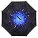 NEWBRELLAs Inverted Wet Drip Free Vehicle Reflective Safety Car Umbrella (Night Light Star Sky)
