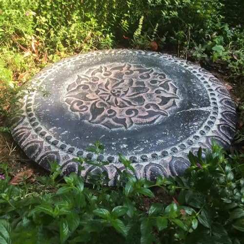 LXRHLIKG Well Covers for Yard Decorative, Decorative Septic Tank Covers, Sandstone Lotus Type Anti-Slip Septic Tank Lids for Courtyards Gardens(Pink)
