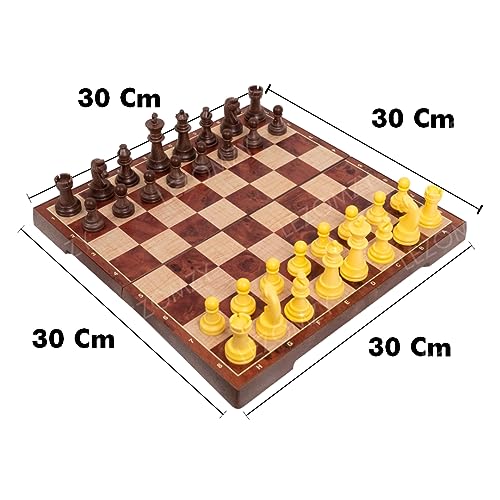 Image of Chess Board Set Wood Like Magnetic 12X12 Inch Foldable Square (Woodlike Magnetic 12X12 Inch), Kids