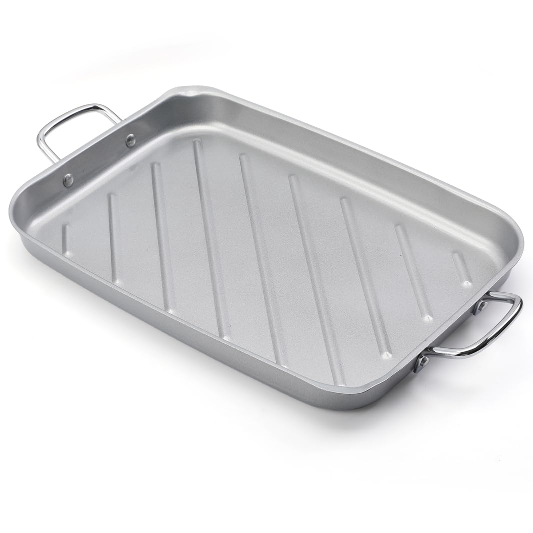 Grill Pan for Outdoor Grill - 11”x15'' Grill Pan BBQ Grill Topper With Handles Grill Trays For Grilling Barbecue Tray