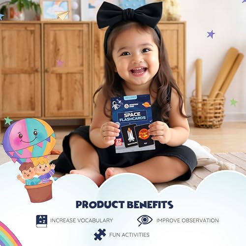 Image of SPARTAN KIDS Space Flash Cards for Kids | 27 Early Learning Flash Cards Easy & Fun Way of Learning 1 Year to 6 Years Babies