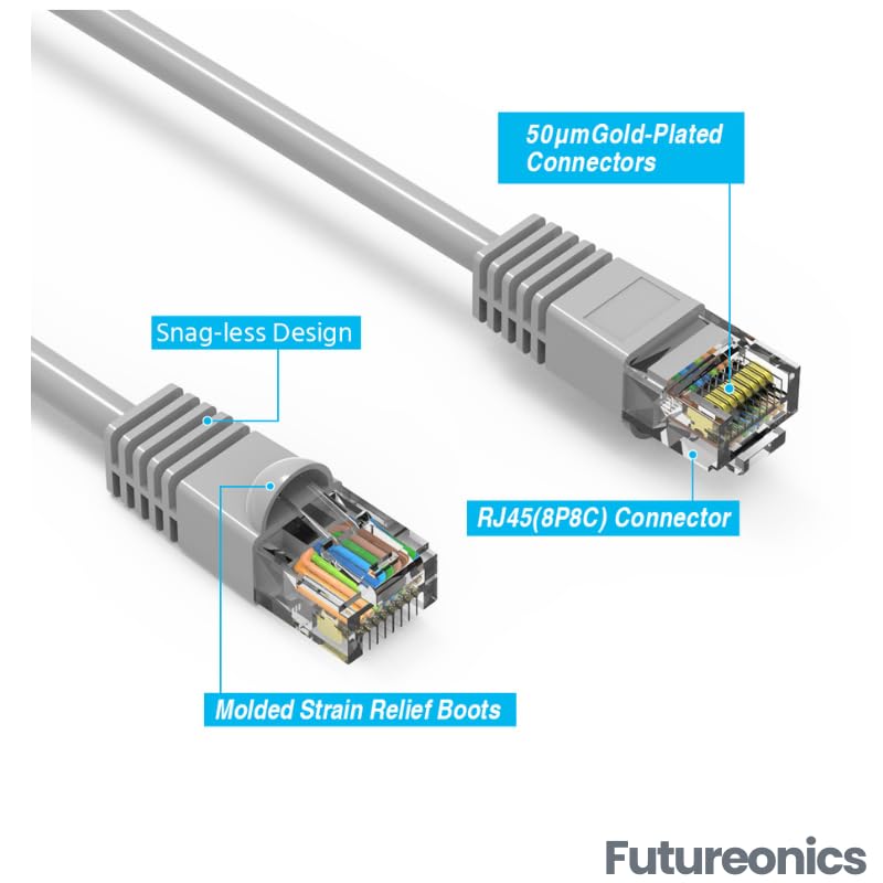 Pack 20 Cable Ethernet Cat 6 2.44 m Gris UTP miniatura 6