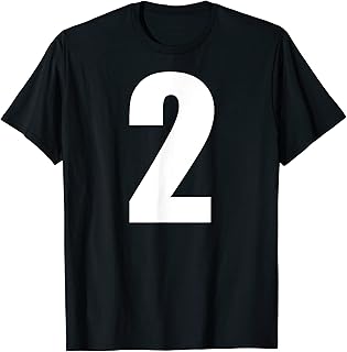数字 2 数字 2 プレーン ホワイト 数字 Tシャツ