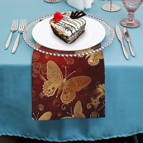 Servilletas de Tela Valentine Hearts Golden Butterfly x6 miniatura 4
