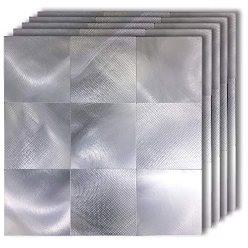 HomeyMosaic Peel and Stick Tile Backsplash Stick on Kitchen Wall Decor Aluminum Surface