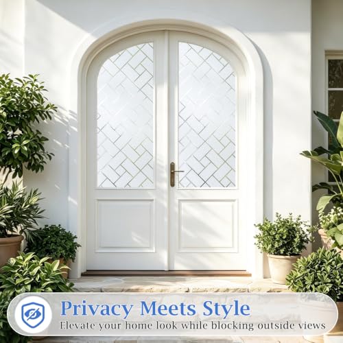Image of Coavas Frosted Window Privacy Film Static Cling Non-Adhesive for Glass Windows, Heat Control UV Blocking Sun Blocking Anti Glare, Day and Night Bathroom Home Office Cover, 35.4 inchx78.7 inch
