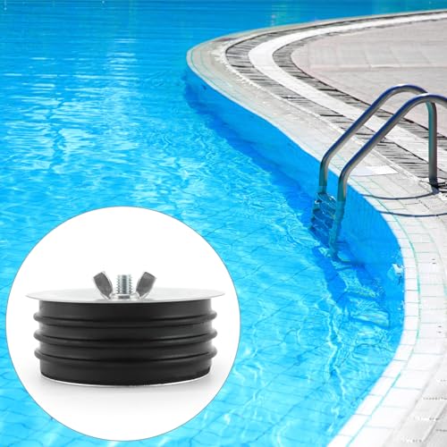 Image of QWORK Steel Mechanical Test Plug, 4 Inch, Ideal for Indoor and Outdoor Use, Reliable Sewer Cleanout Cap with Galvanized Screw and Wing Nut, Fits Most Pipe Sink Pools