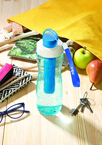 SNIPS Drinkfles van TRITAN met geïntegreerde beugel, 0,75 l, blauw, 5 x 7 x 15 cm