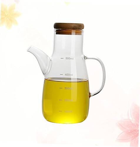 Miniatura 5 de FELTECHELECTR Dispensador de aceite vegetal Botella de vinagre de soja de vidrio con tapón Botellas de vinagre para cocina Contenedor de vidrio con