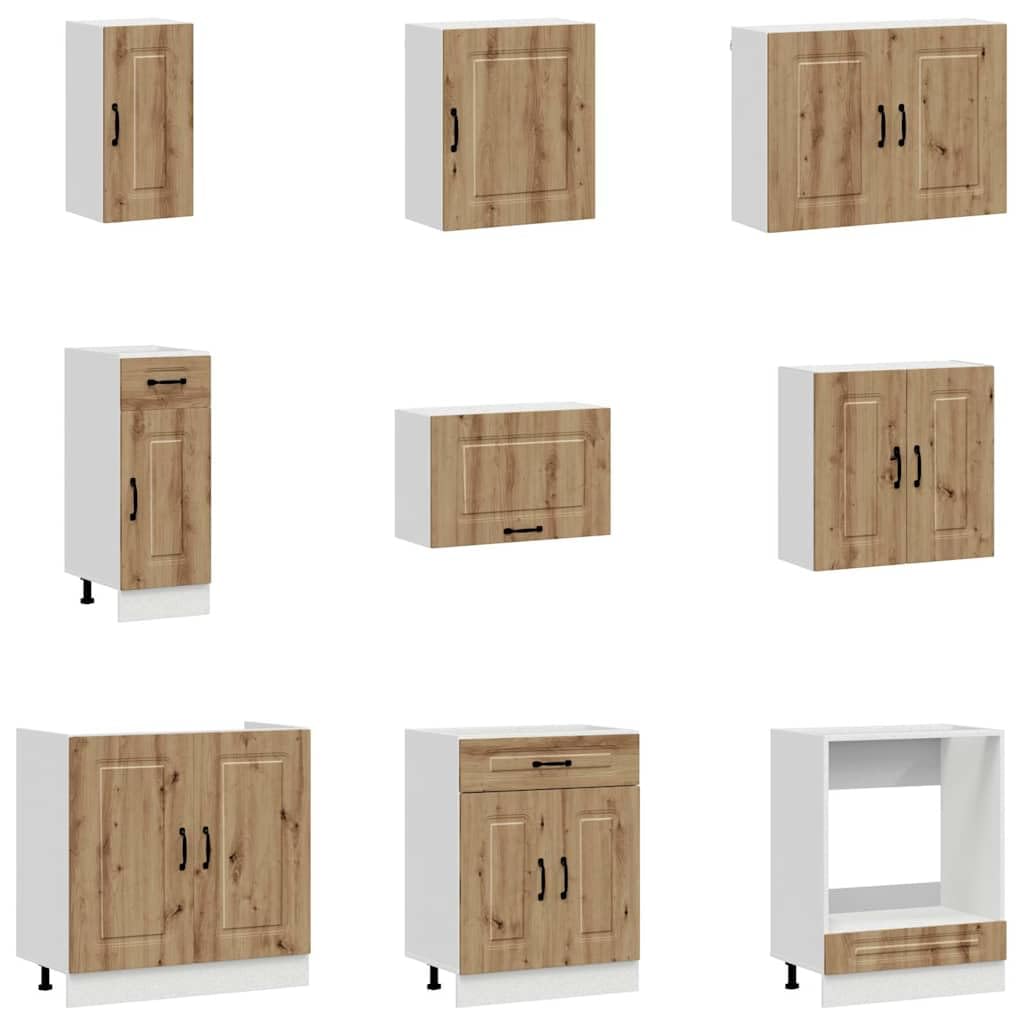 14-TLG. Küchenschrank-Set Kalmar Artisan-Eiche Holzwerkstoff