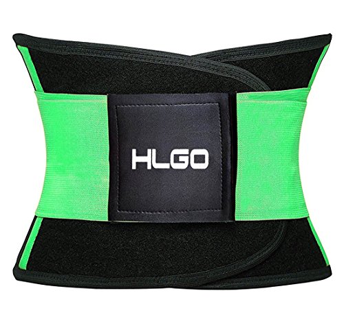 HLGO Hombre de Ajustable Transpirable Cerveza Vientre Cintura Cinturón Elástico Barriga para Adelgazar Verde, XL