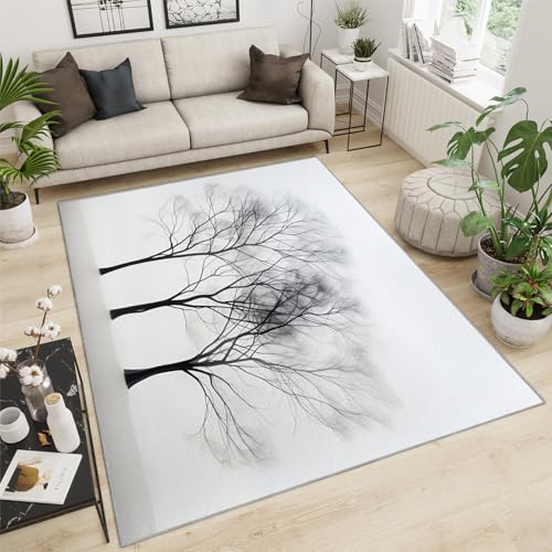 Tapete decorativo 4x6 ft con diseño de árbol y respaldo antideslizante