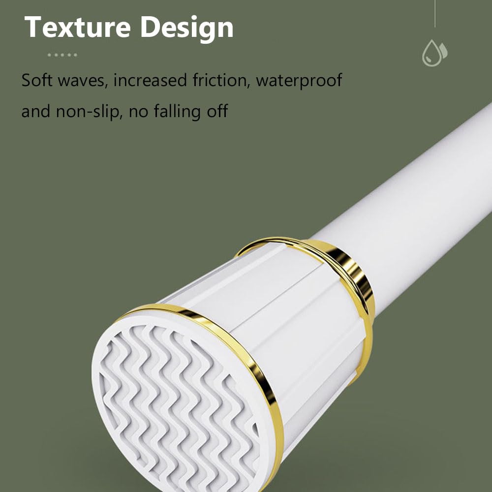 Tringle à rideau de douche rétractable en acier inoxydable haute performance avec ressort de tension pour séparateur mural (gris, 110 cm - 190 cm)