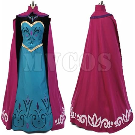 Amazon アナと雪の女王 エルサ コロネーション ドレス ワンピース コスプレ衣装 女性m コスプレ 仮装 通販