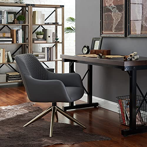 Art Leon Modern Upholstered Swivel Accent Chair With Arms For Small Spaces Home Office Living Room Bedroom, Gray #TOP5