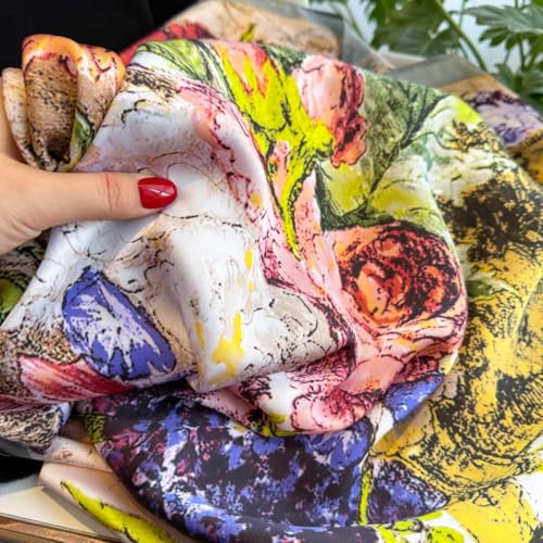 Large Silk Feeling Hair Scarf Bandanas for Women Elegant Silky Satin Neck Scarves 35inches Square Hair Sleeping Wrap4
