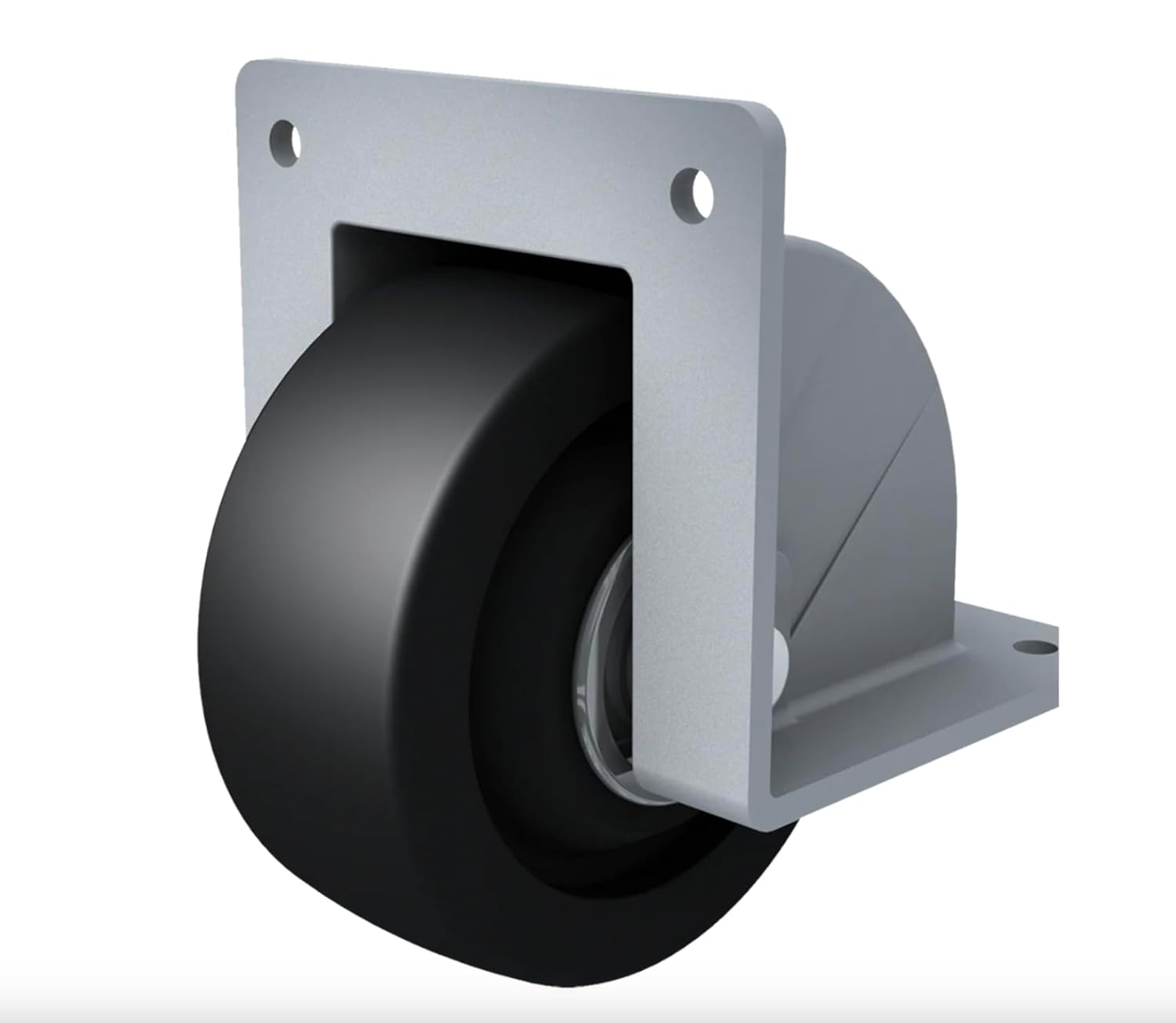 TCH Hardware 3" Black Recessed Edge Mount Caster | Rubber Wheel | Heavy Duty Load Capacity
