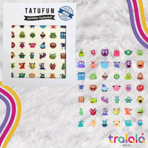 Tatuagem Temporária Infantil Divertida Mini Monstrinhos