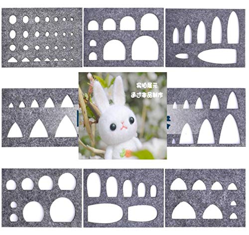 ZHONGJIUYUAN 8 Stlye Handmade Felt Craft Template Tool DIY Decorative Doll Animal Ear Mold Wool Felting Template Mould Handicrafts Felt Animals Ear Template