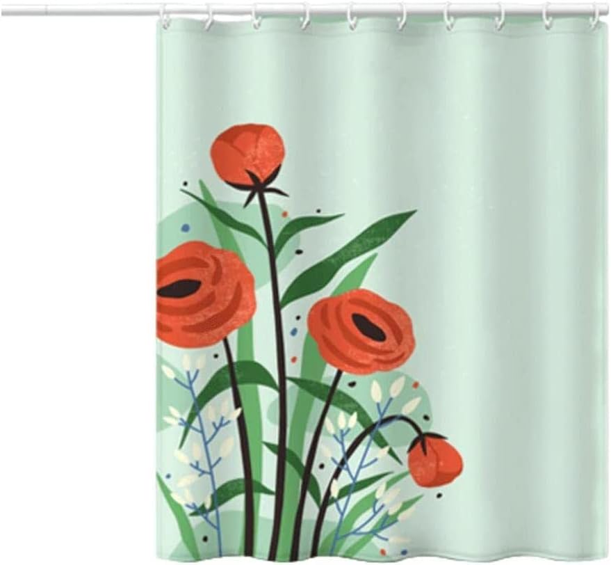 Best Shower Curtain Shower Curtain for Bathroom Shower Curtain Liner Waterproof Polyester Fabric Bath Curtain Washable Tub Curtain with Hooks Bath Decor (D 180x200cm)