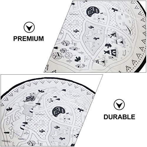 NUOBESTY Ronde Vloerkleed Baby Kids Play Game Mat Kruipende Mat Kinderen Vloer Speelkleed Speelgoed Opslag Mat 135Cm - Afbeelding 5