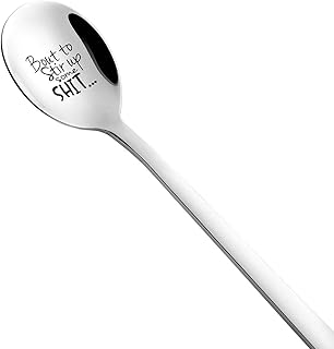 CJ&M Funny Spoons, Bout to Stir Up Some Shit, Laser Engraved Stainless Steel Spoons, Funny Gifts, Gifts For Grandma, Gifts For Mom, Friends,Family, Housewarming