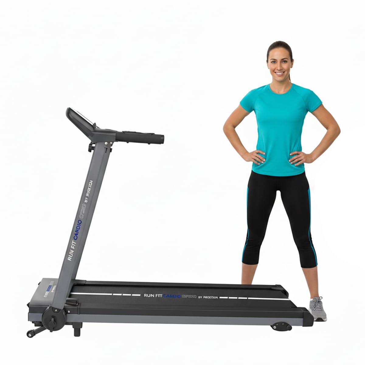 PRIXTON Cinta de Correr Run Fit RF250, Cinta de Andar Plegable, 12 Programas, Velocidad máxima 14 km/​h, 3 Niveles Inclinación, App móvil, Bluetooth, Velocidad, Distancia, Calorías, Tiempo y Pulso
