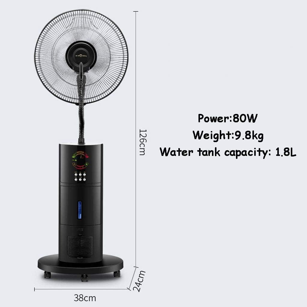 Pedestal Tower Fan Misting Fan with Oscillating Cooling Mist LED Display Silent Negative Ion Humidifier Remote Control for Home Office Mobile Atomization Fan