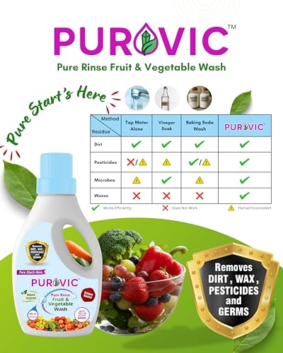 Image of Pure Rinse Fruit & Vegetable Wash Combo | Natural & Safe Produce Cleaner | Removes Pesticides, Wax, Dirt, Germs & Chemical Residue | Food-Grade -500ml (Pack of 2)