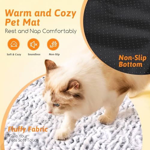 Nobleza Selbstheizende Decke für Hunde & Katzen, Wärmedecke Katze Ohne Strom Winter, Wärmematte Hund, Flauschig Waschbar, Hundematte Selbstwärmende, Geräuschlos rutschfest, 115x70cm