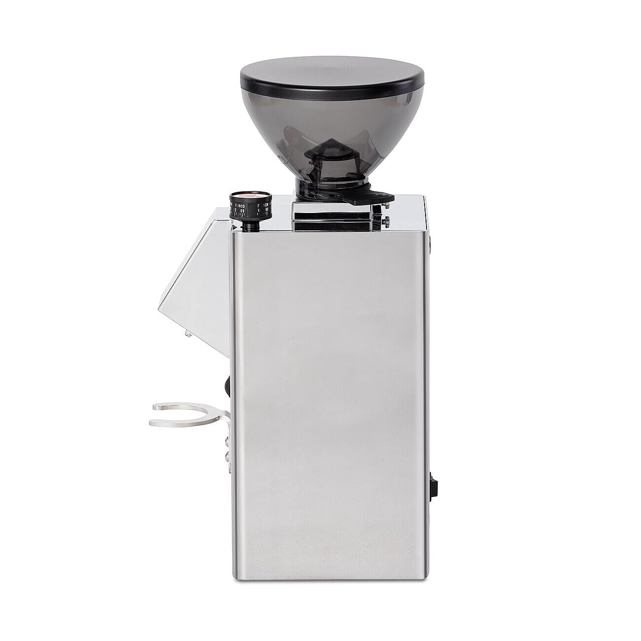 La Pavoni New Kube Mill, Macinacaffè LPGKBS02EU, Tramoggia da 150 g e Macine Piatte da 50 mm, Manopola Easy Setting, Sistema Anti-Vibrazione, 310 W, Cromo Lucido