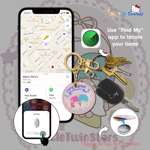 Image of Sonix x Sanrio Keychain Case Compatible with Apple AirTag | Protective Cover Keychain | Hello Kitty & Friends - Floral Little Twin Stars