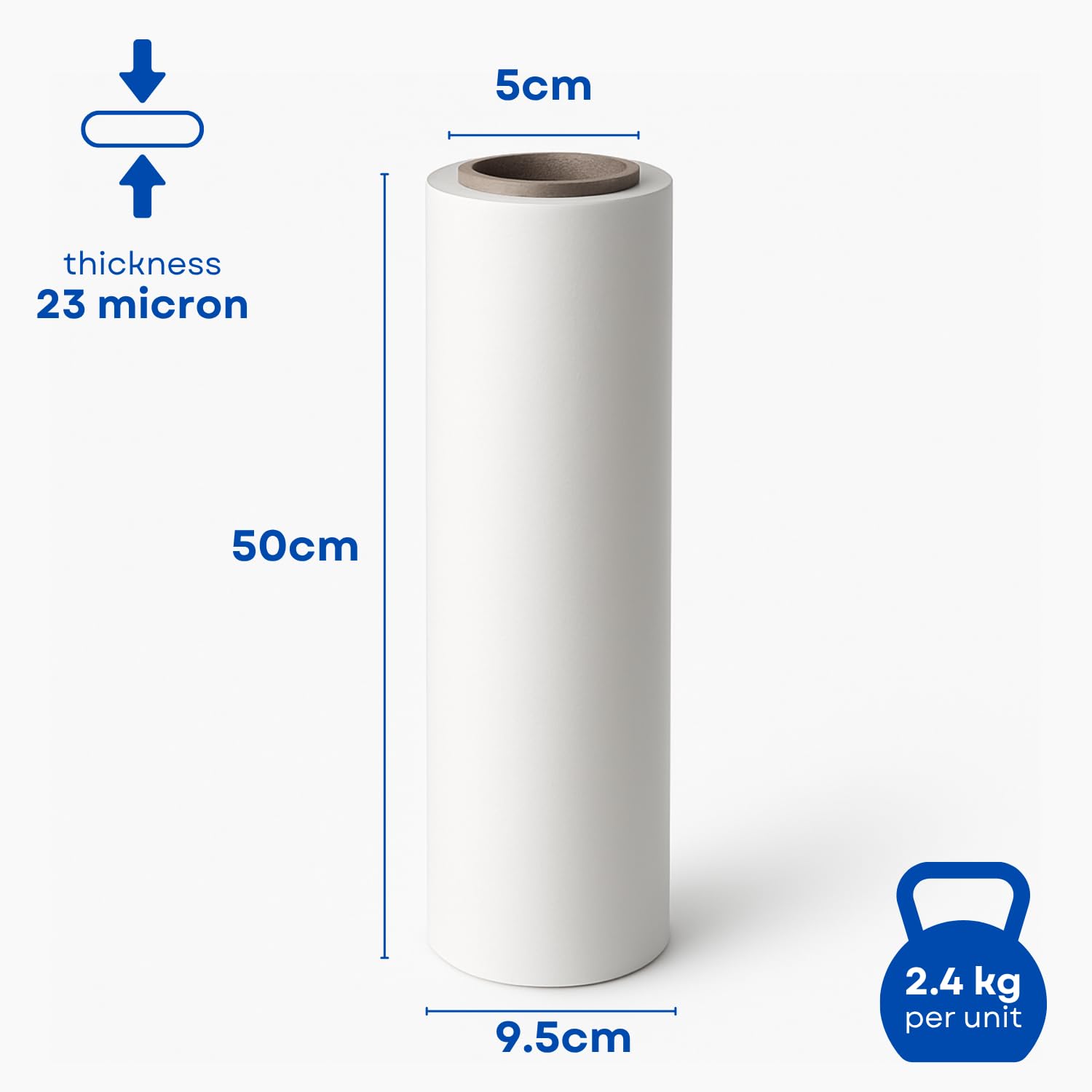 EVOTRADE Przezroczysta lub biała folia rozciągliwa, folia PVC o wysokiej wytrzymałości do pakowania, palety, przeprowadzki i wysyłki - liczba rolek do wyboru (biała, 6)