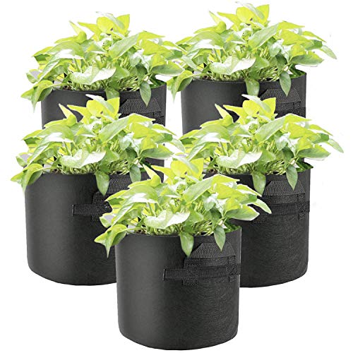 ZYYRSS 5 Stück Schwarze Pflanzbeutel Cover