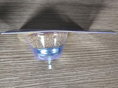 Gunpla HIPGCCJ 3 Inch Wire Cup Brush With 1/4 Inch Hex Shank Hardened Brass Steel Crimp Wheel Heavy Duty Wires Brushes thumb #9