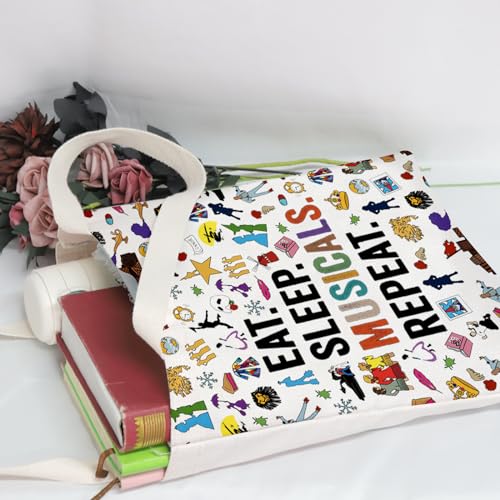 POFULL Musical Acting Gift Musical Theatre Gift Eat Sleep Musicals Cosmetic Bag3