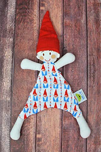Premium 100% Cotton Oliver + Kit - Sven The Gnome - Red and Blue Gnome - Cotton Snuggle Lovie - Soft - Gender Neutral - Gift