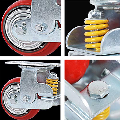 Roulettes pivotantes robustes de 8 pouces en polyuréthane - 4