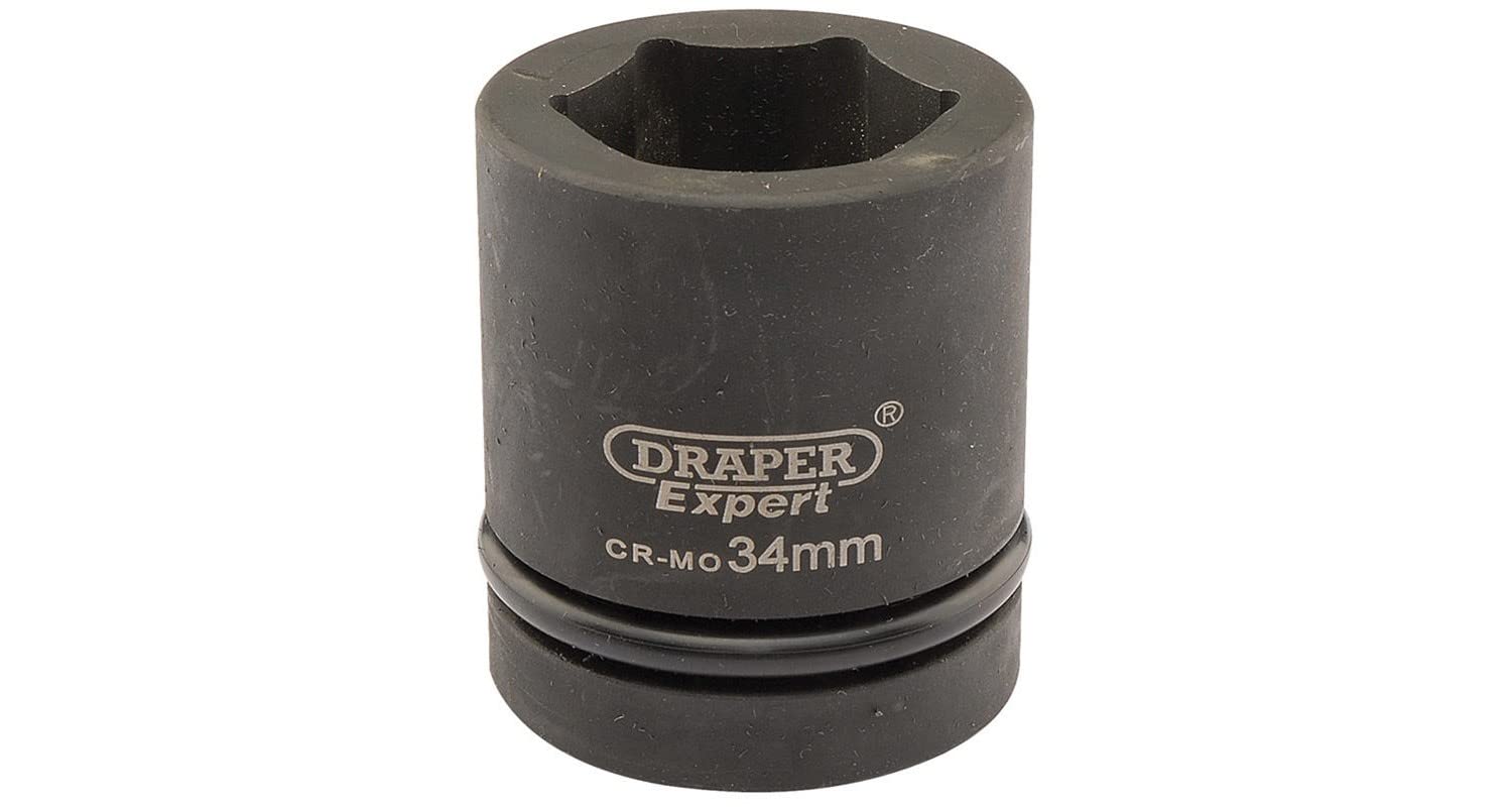 Draper Expert 5114 34mm 1-inch Square Drive Hi-Torq 6-Point Impact Socket, White, 34 mm